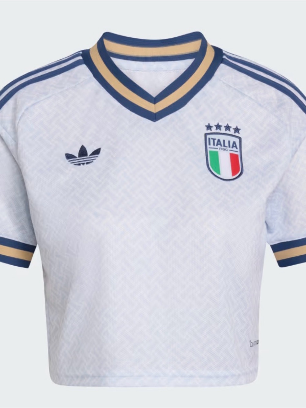adidas White Italy Crest Crop Top